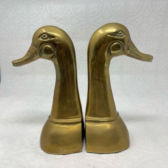 Vintage Duck Brass Bookends Set. 1980’s - Picture 1 of 6